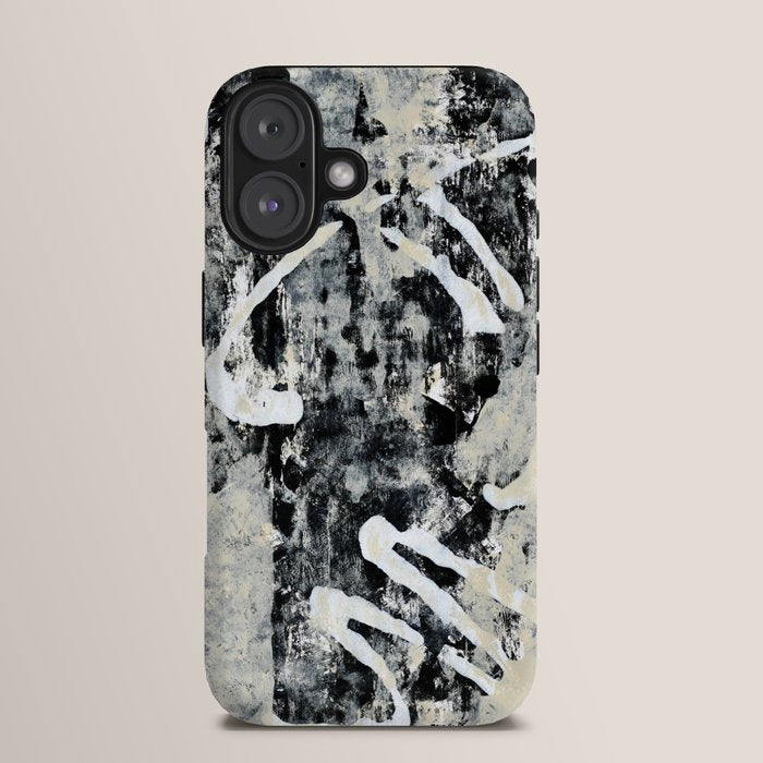 003: a vibrant abstract design in black and white by Alyssa Hamilton Art  iPhone Case
