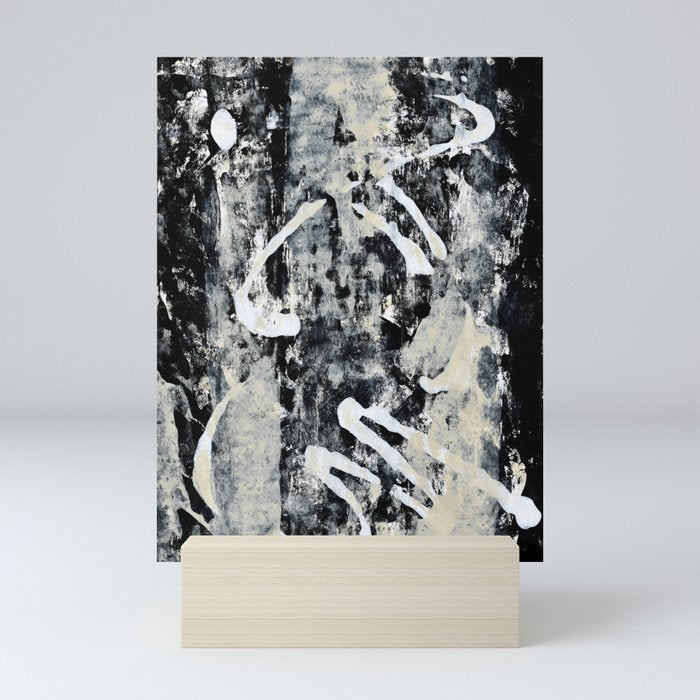 003: a vibrant abstract design in black and white by Alyssa Hamilton Art  Mini Art Print