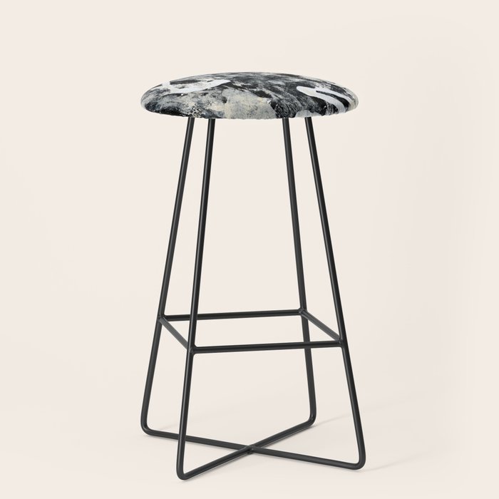 003: a vibrant abstract design in black and white by Alyssa Hamilton Art  Stool
