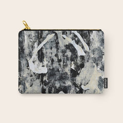 003: a vibrant abstract design in black and white by Alyssa Hamilton Art  Carry All Pouch