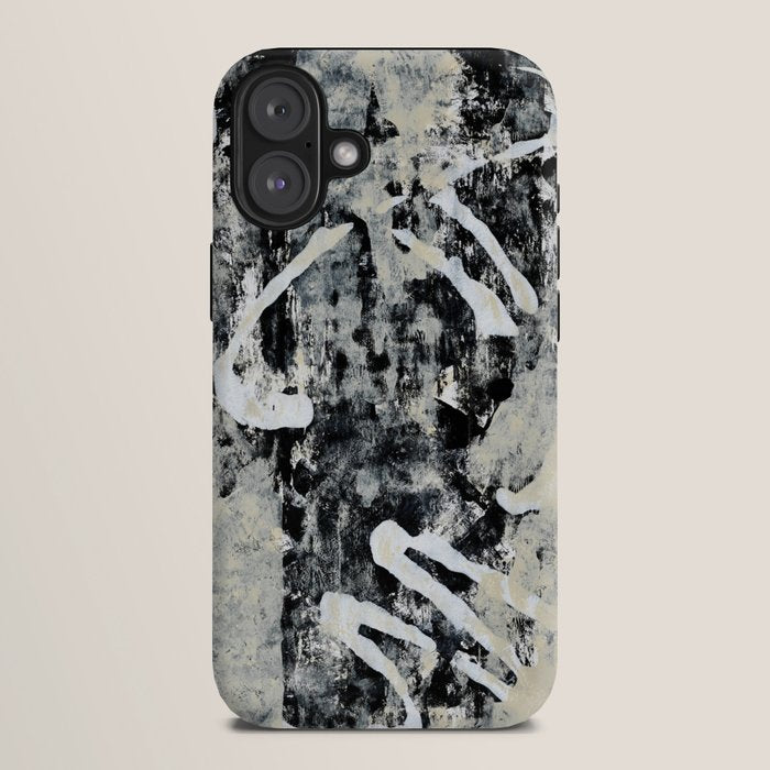 003: a vibrant abstract design in black and white by Alyssa Hamilton Art  iPhone Case
