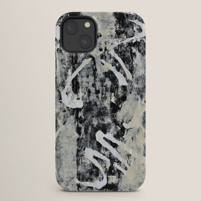 003: a vibrant abstract design in black and white by Alyssa Hamilton Art  iPhone Case