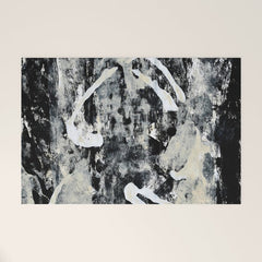 003: a vibrant abstract design in black and white by Alyssa Hamilton Art  Welcome Mat