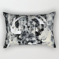 003: a vibrant abstract design in black and white by Alyssa Hamilton Art  Rectangular Pillow