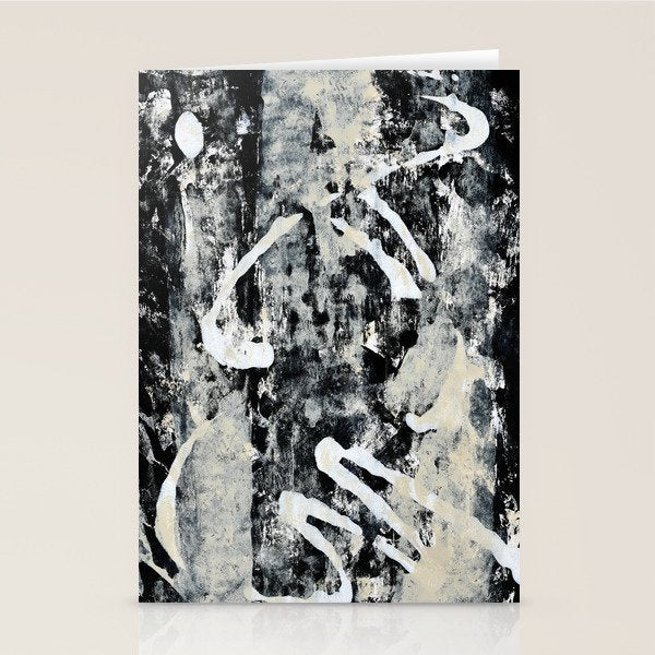 003: a vibrant abstract design in black and white by Alyssa Hamilton Art  Stationery Card