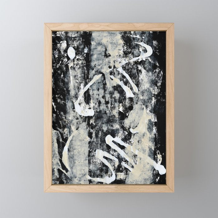 003: a vibrant abstract design in black and white by Alyssa Hamilton Art  Mini Art Print