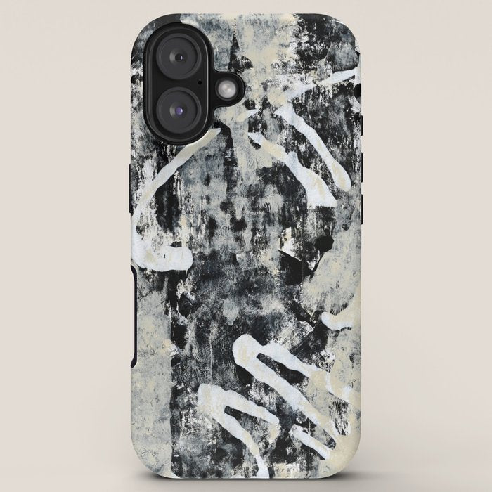 003: a vibrant abstract design in black and white by Alyssa Hamilton Art  iPhone Case