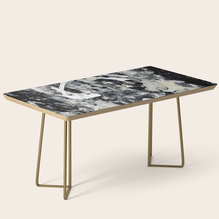 003: a vibrant abstract design in black and white by Alyssa Hamilton Art  Coffee Table