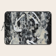 003: a vibrant abstract design in black and white by Alyssa Hamilton Art  Laptop Sleeve