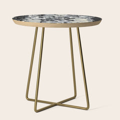 003: a vibrant abstract design in black and white by Alyssa Hamilton Art  Side Table