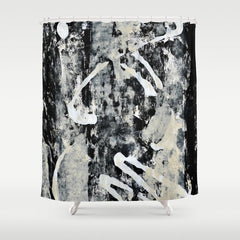 003: a vibrant abstract design in black and white by Alyssa Hamilton Art  Shower Curtain