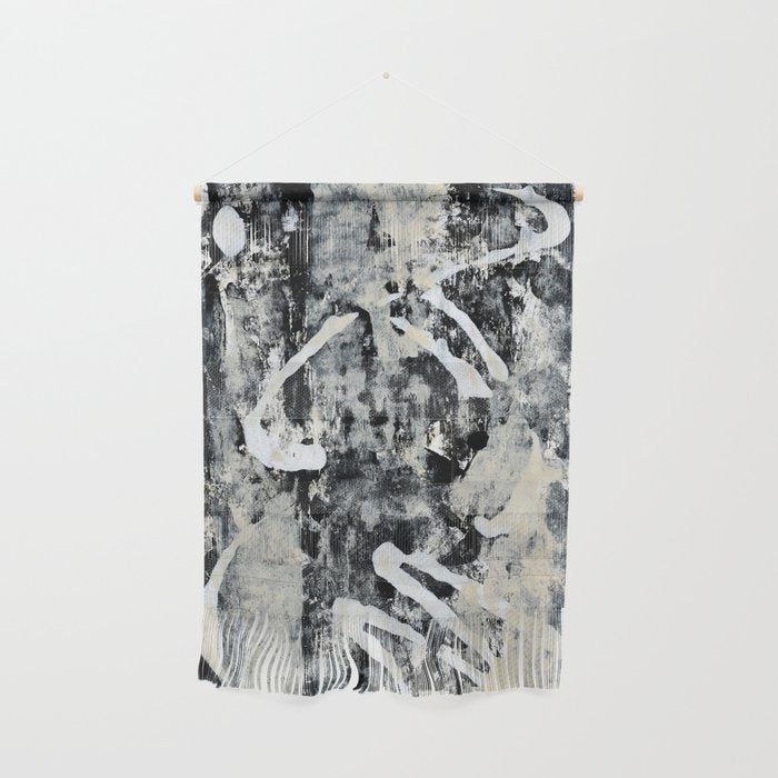 003: a vibrant abstract design in black and white by Alyssa Hamilton Art  Wall Hanging