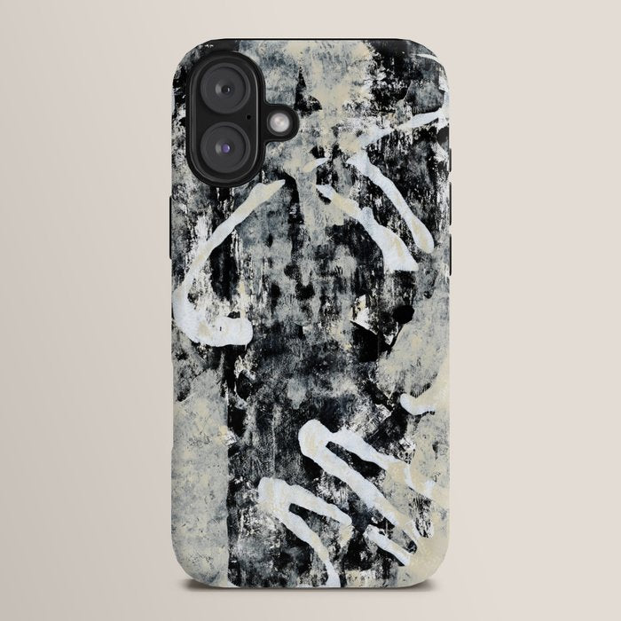 003: a vibrant abstract design in black and white by Alyssa Hamilton Art  iPhone Case
