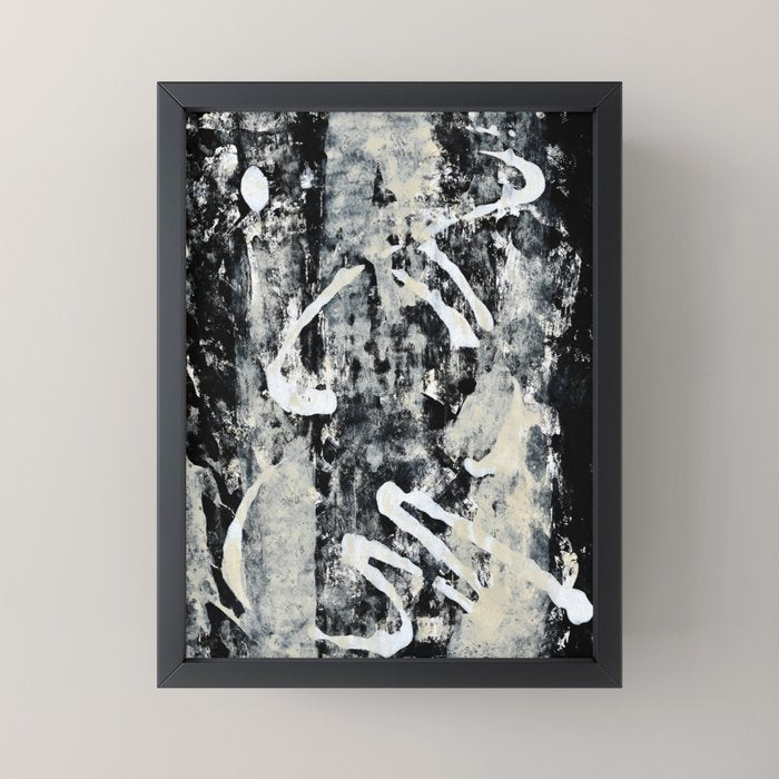 003: a vibrant abstract design in black and white by Alyssa Hamilton Art  Mini Art Print