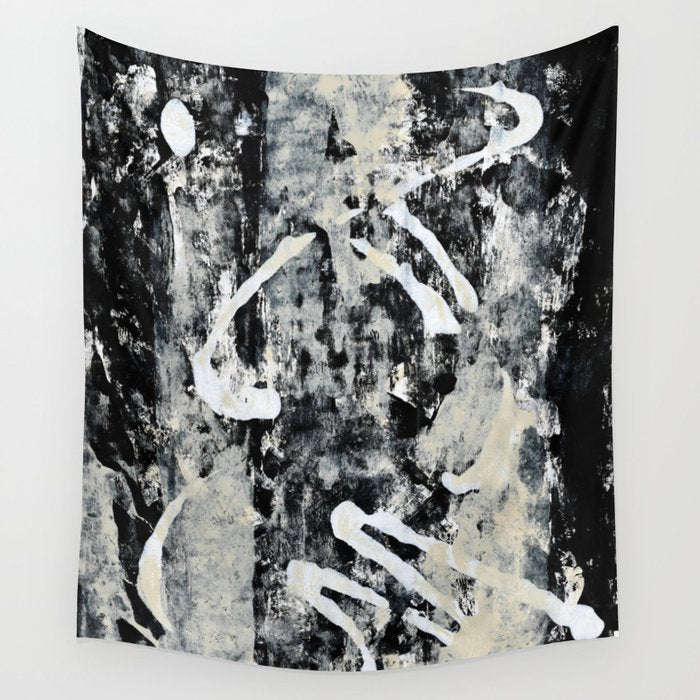 003: a vibrant abstract design in black and white by Alyssa Hamilton Art  Wall Tapestry