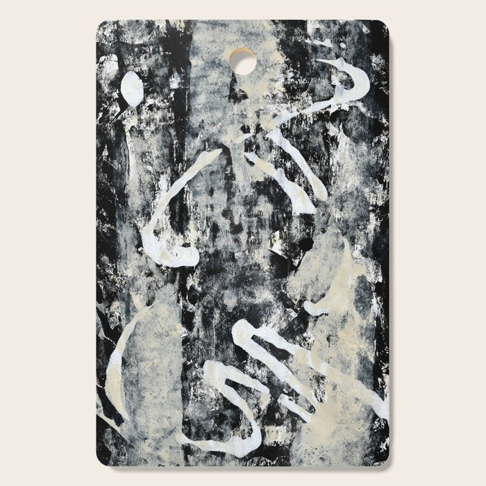 003: a vibrant abstract design in black and white by Alyssa Hamilton Art  Cutting Board
