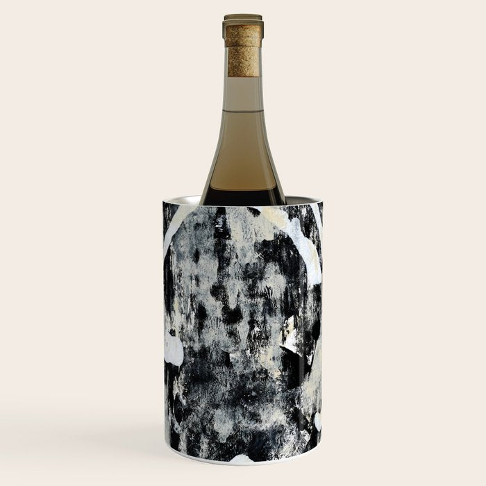 003: a vibrant abstract design in black and white by Alyssa Hamilton Art  Wine Chiller