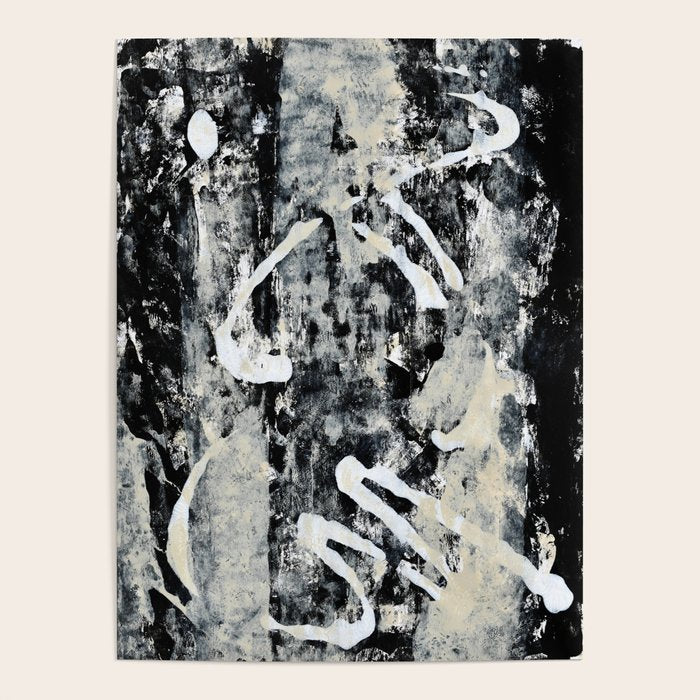 003: a vibrant abstract design in black and white by Alyssa Hamilton Art  Poster