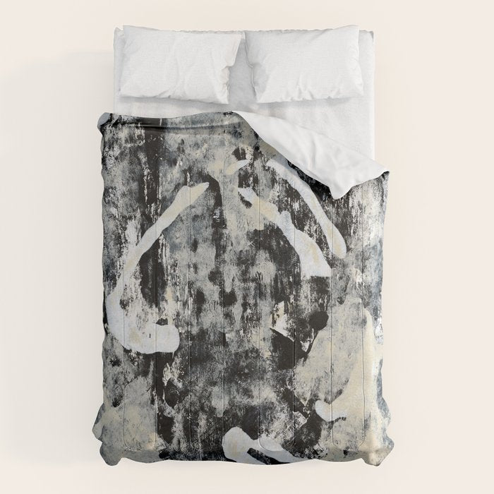 003: a vibrant abstract design in black and white by Alyssa Hamilton Art  Comforter