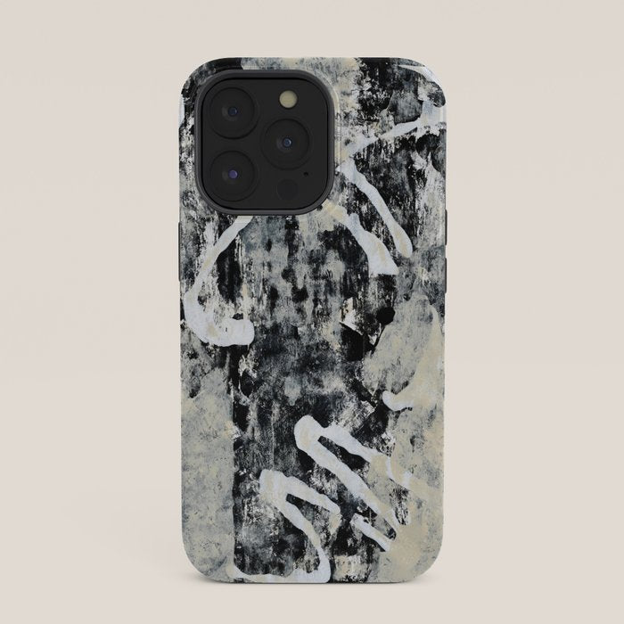 003: a vibrant abstract design in black and white by Alyssa Hamilton Art  iPhone Case