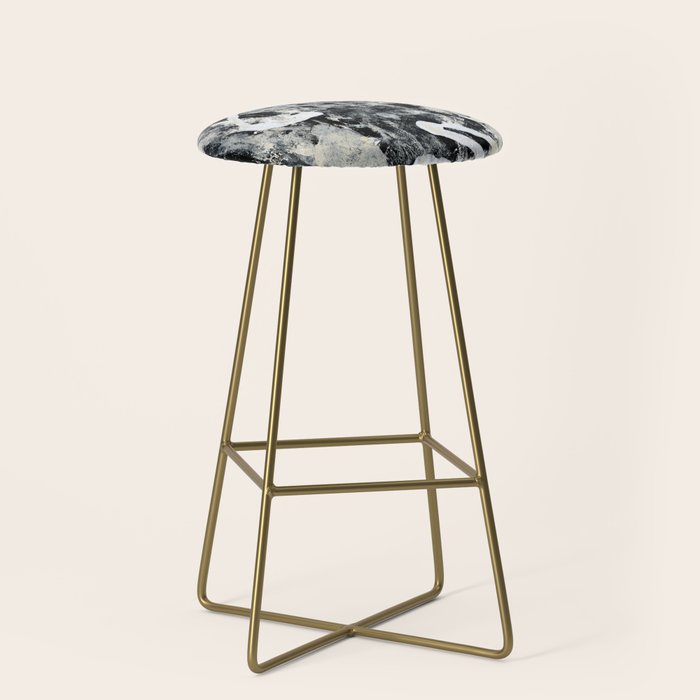 003: a vibrant abstract design in black and white by Alyssa Hamilton Art  Stool
