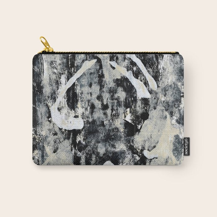 003: a vibrant abstract design in black and white by Alyssa Hamilton Art  Carry All Pouch