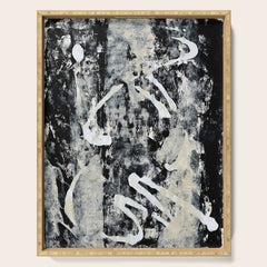 003: a vibrant abstract design in black and white by Alyssa Hamilton Art  Serving Tray