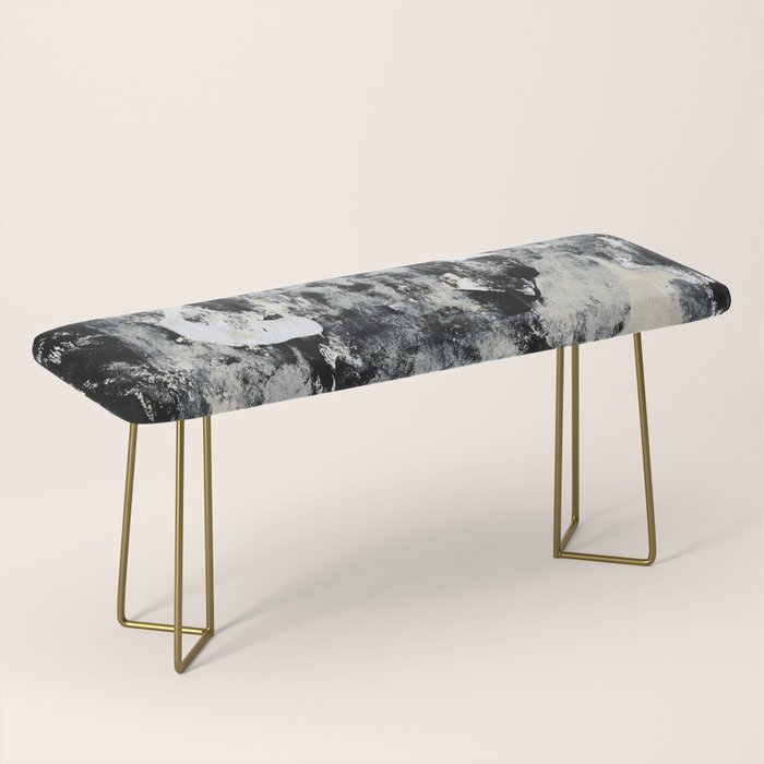 003: a vibrant abstract design in black and white by Alyssa Hamilton Art  Bench