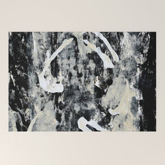 003: a vibrant abstract design in black and white by Alyssa Hamilton Art  Welcome Mat