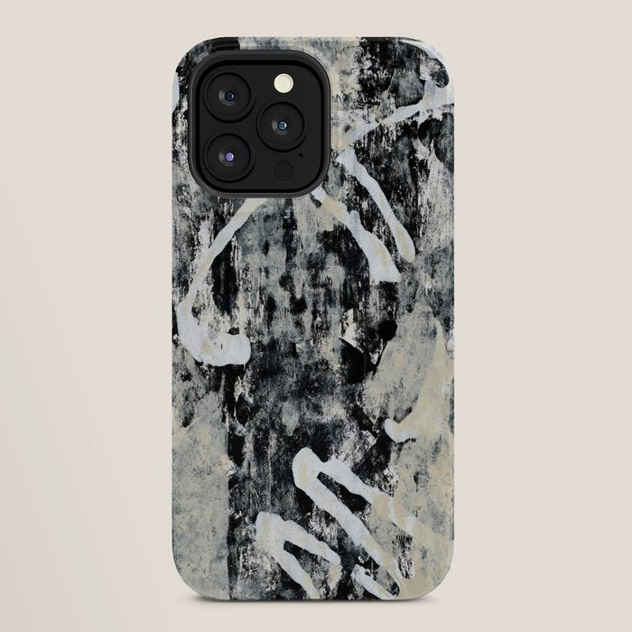 003: a vibrant abstract design in black and white by Alyssa Hamilton Art  iPhone Case