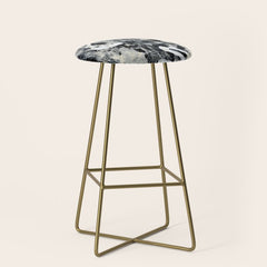 003: a vibrant abstract design in black and white by Alyssa Hamilton Art  Stool