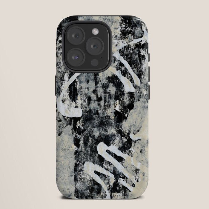 003: a vibrant abstract design in black and white by Alyssa Hamilton Art  iPhone Case