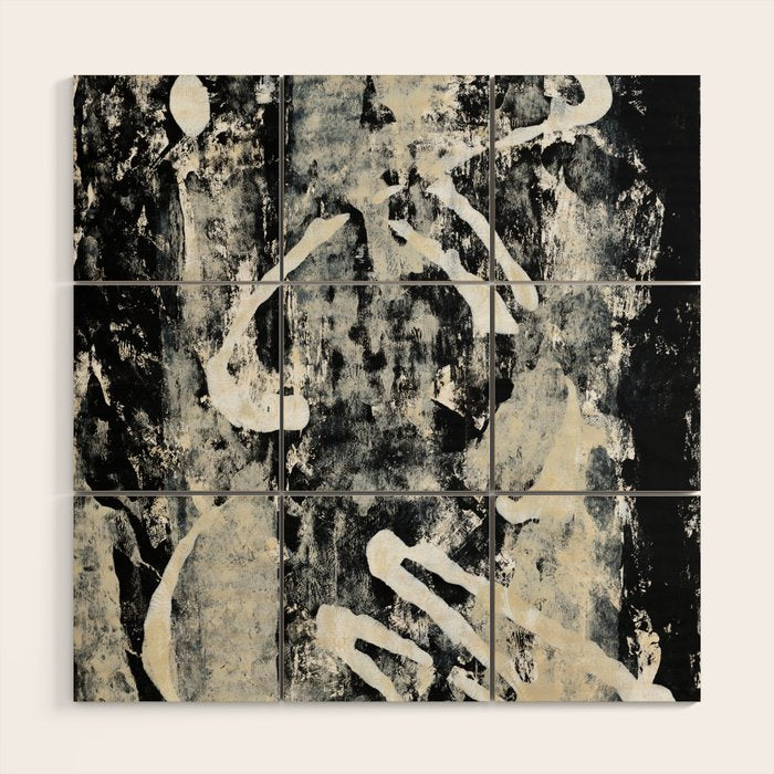 003: a vibrant abstract design in black and white by Alyssa Hamilton Art  Wood Wall Art