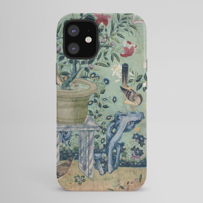 18th Century Antique Mint Chinoiserie Bird Garden Fresco 1740 iPhone Case