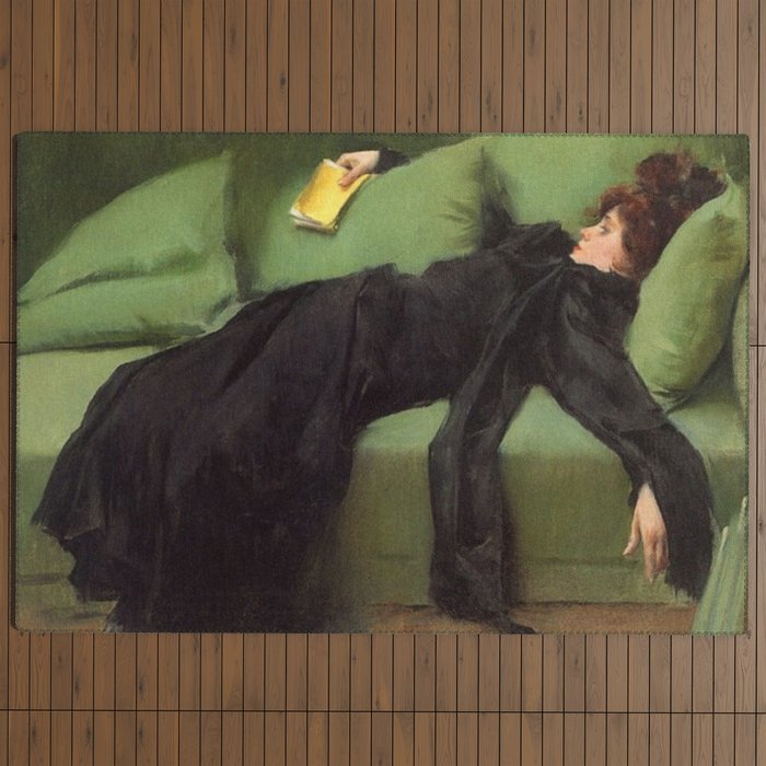 A Decadent Girl - Ramon Casas Outdoor Rug