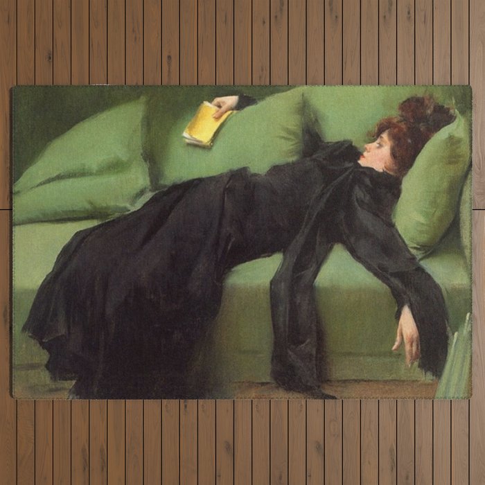 A Decadent Girl - Ramon Casas Outdoor Rug