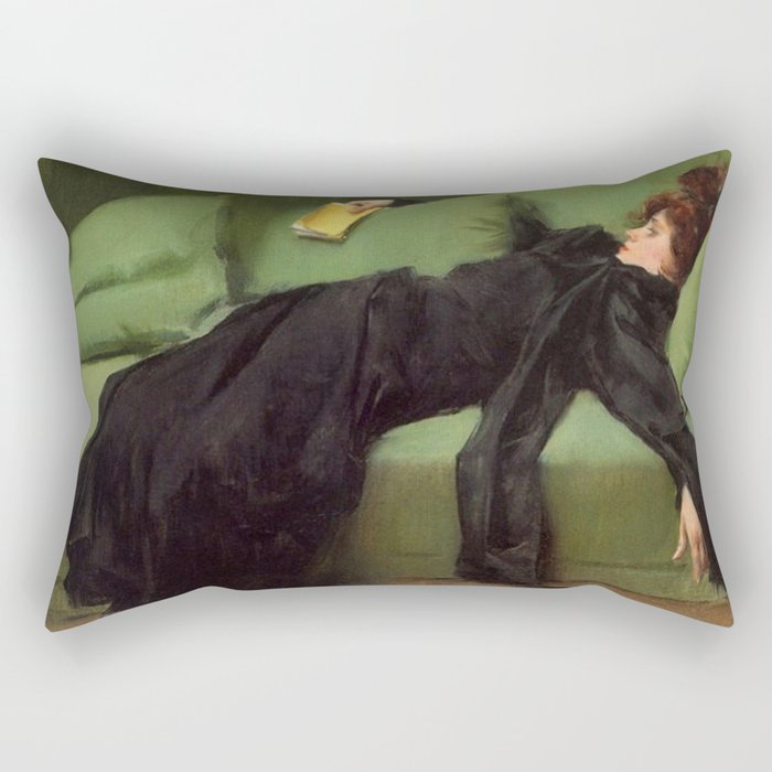 A Decadent Girl - Ramon Casas Rectangular Pillow