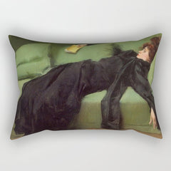 A Decadent Girl - Ramon Casas Rectangular Pillow