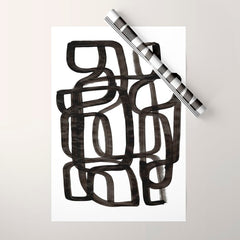 Writing On The Wall' Mid Century Modern Fun Abstract Shapes  Wrapping Paper