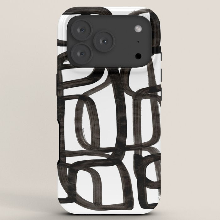 Writing On The Wall' Mid Century Modern Fun Abstract Shapes  iPhone Case