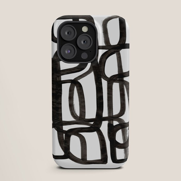 Writing On The Wall' Mid Century Modern Fun Abstract Shapes  iPhone Case