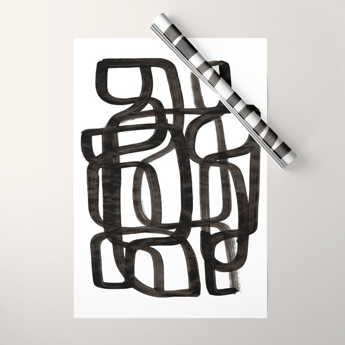 Writing On The Wall' Mid Century Modern Fun Abstract Shapes  Wrapping Paper