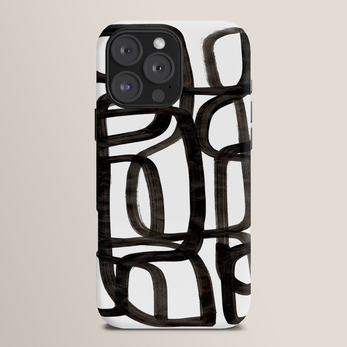 Writing On The Wall' Mid Century Modern Fun Abstract Shapes  iPhone Case