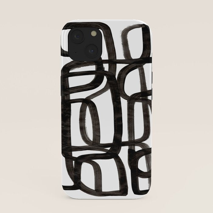 Writing On The Wall' Mid Century Modern Fun Abstract Shapes  iPhone Case