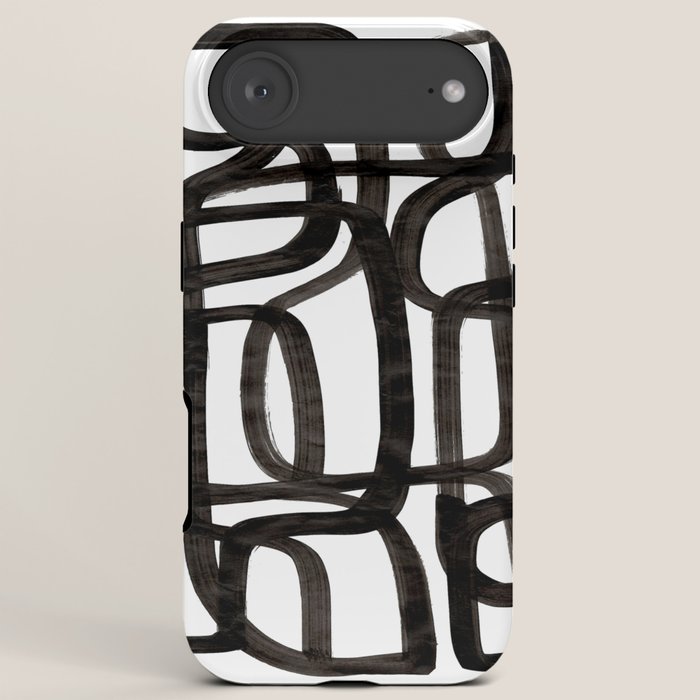 Writing On The Wall' Mid Century Modern Fun Abstract Shapes  iPhone Case