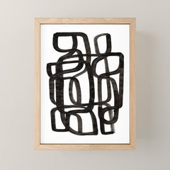 Writing On The Wall' Mid Century Modern Fun Abstract Shapes  Mini Art Print