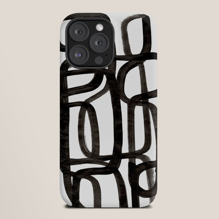 Writing On The Wall' Mid Century Modern Fun Abstract Shapes  iPhone Case