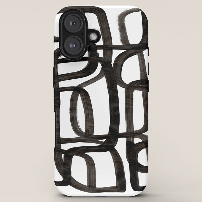 Writing On The Wall' Mid Century Modern Fun Abstract Shapes  iPhone Case