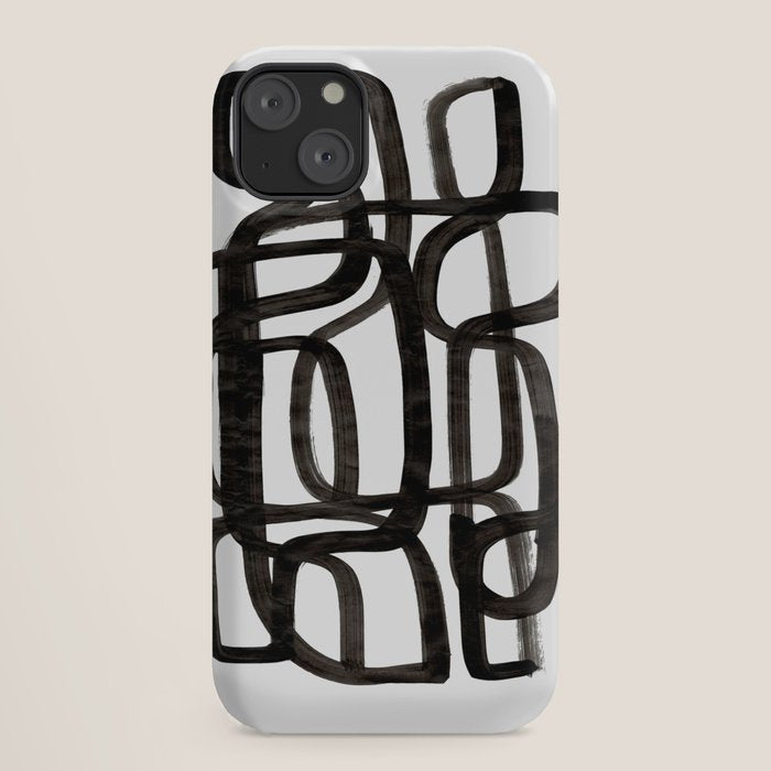 Writing On The Wall' Mid Century Modern Fun Abstract Shapes  iPhone Case