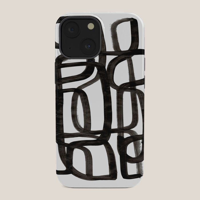 Writing On The Wall' Mid Century Modern Fun Abstract Shapes  iPhone Case